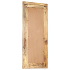 Specchio Intagliato a Mano 110x50x2,6 cm in Massello di Mango