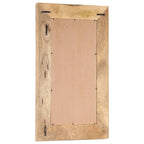 Specchio Intagliato a Mano Bianco 80x50x2,5cm in Legno di Mango