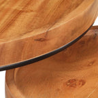 Set Tavolini da Salotto 2 pz Legno Massello di Acacia e Acciaio