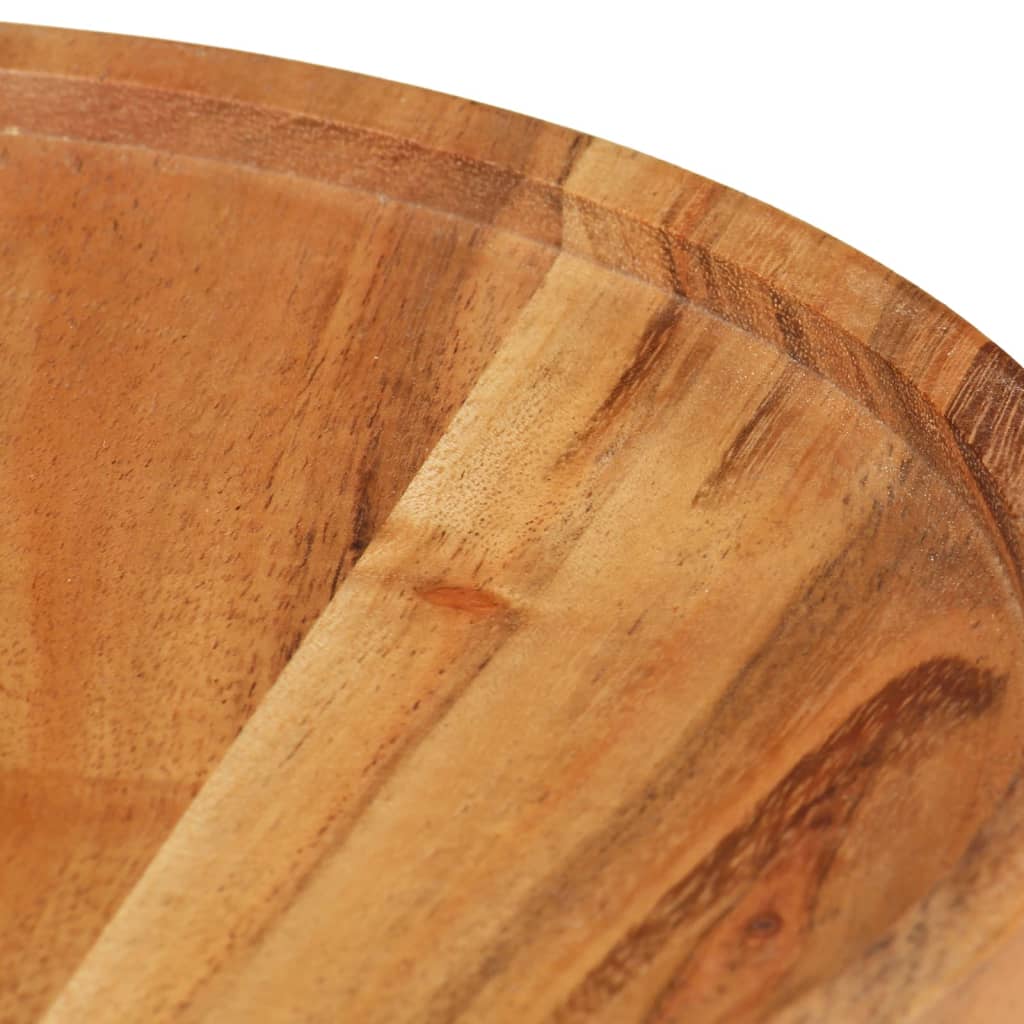 Set Tavolini da Salotto 2 pz Legno Massello di Acacia e Acciaio