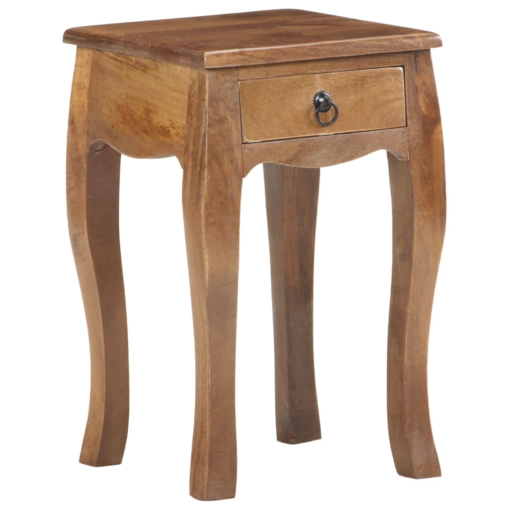 Comodino 28x28x46 cm in Legno Massello di Mango
