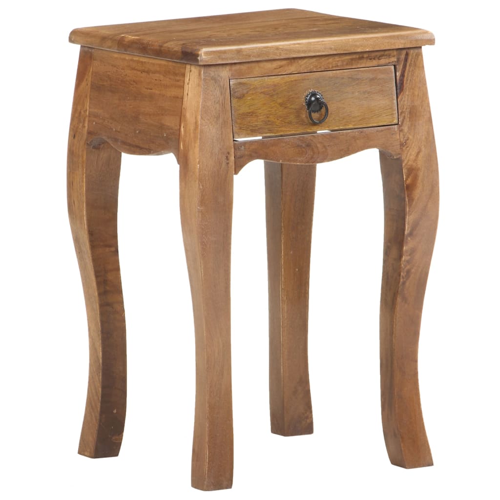 Comodino 28x28x46 cm in Legno Massello di Mango