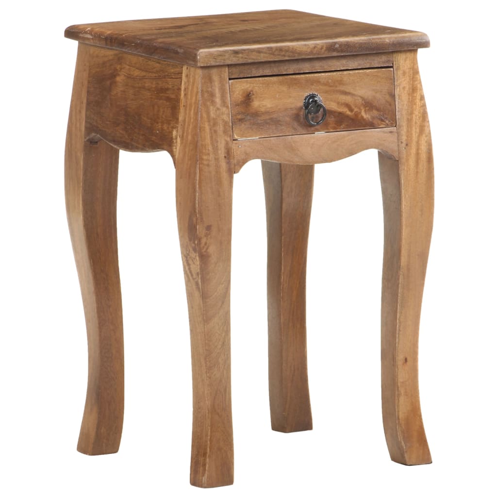 Comodino 28x28x46 cm in Legno Massello di Mango