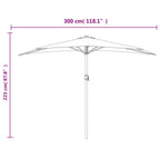Ombrellone Balcone Palo in Alluminio Bordò 300x155x223cm a Metà