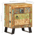 Comodino 40x30x50 cm in Legno Massello di Recupero
