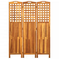 Divisorio a 3 Pannelli Grigio 121x2x170 cm in Massello Acacia