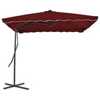 Ombrellone con Palo in Acciaio Rosso Bordò 250x250x230 cm