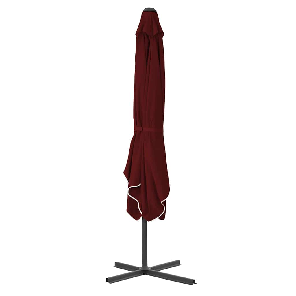 Ombrellone con Palo in Acciaio Rosso Bordò 250x250x230 cm