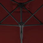 Ombrellone con Palo in Acciaio Rosso Bordò 300x230 cm