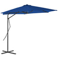 Ombrellone da Giardino con Palo in Acciaio Blu 300x230 cm