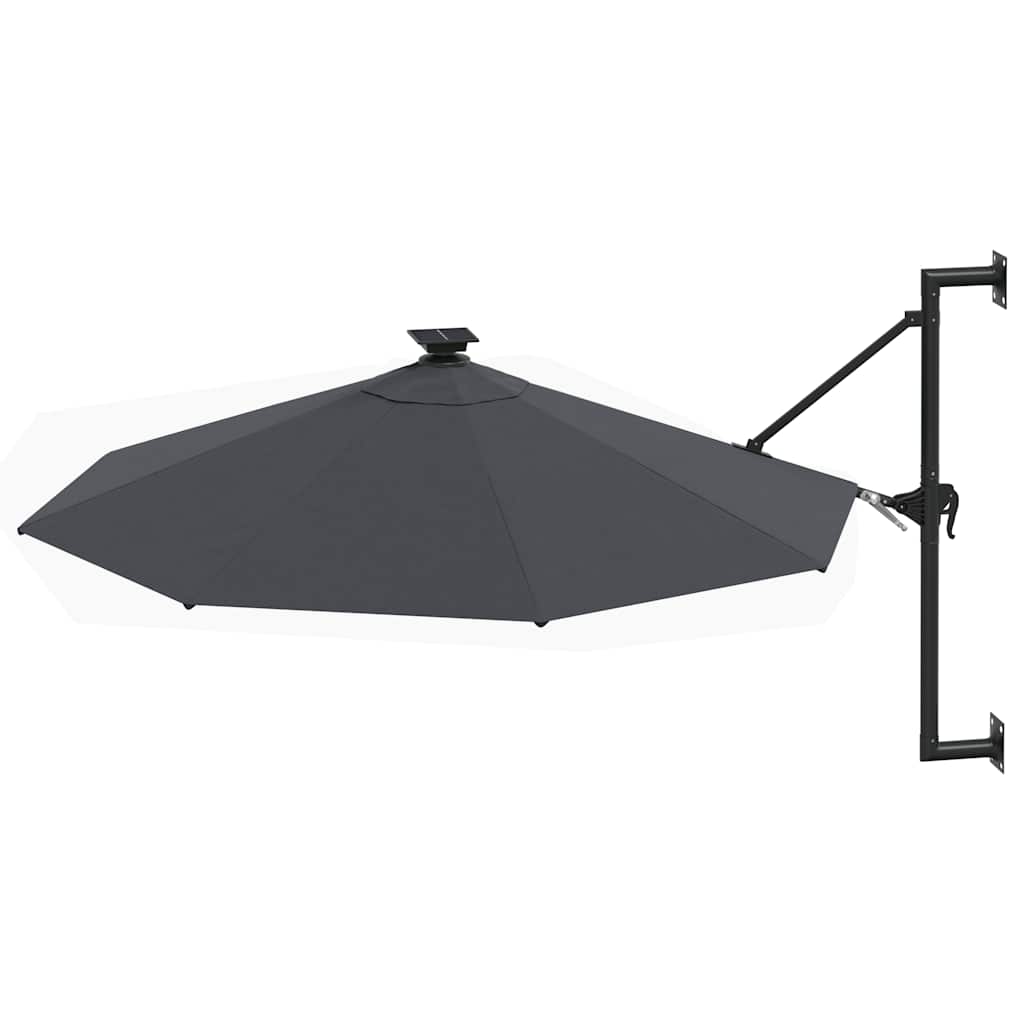 Ombrellone da Giardino a Parete con LED 300 cm Antracite