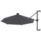 Ombrellone da Giardino a Parete con LED 300 cm Antracite