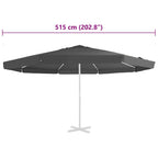 Telo di Ricambio per Tenda da Sole Antracite 515 cm