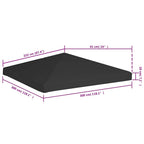 Copertura Superiore per Gazebo 270 g/m² 3x3 m Nera
