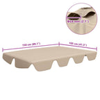 Baldacchino per Dondolo Giardino Beige 150/130x105/70 cm