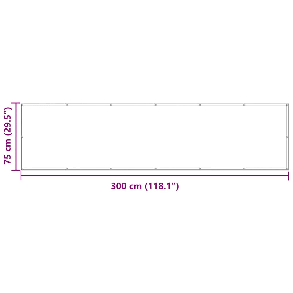 Paravento da Balcone Antracite 75x300 cm in Tessuto Oxford