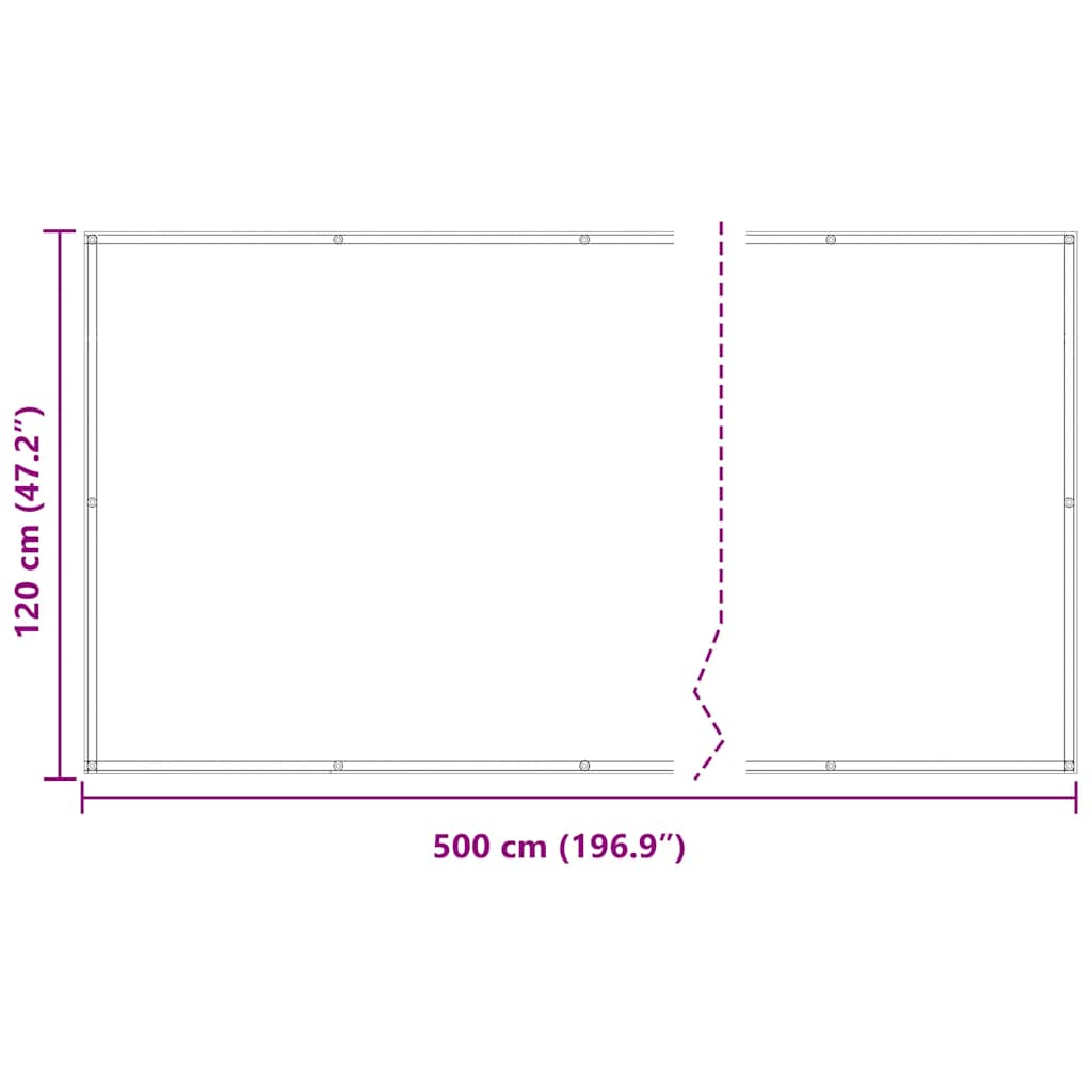 Paravento Balcone Antracite 120x500 cm Tessuto Oxford