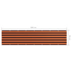 Paravento Balcone Arancione e Marrone 90x400 cm Tessuto Oxford Impermeabile
