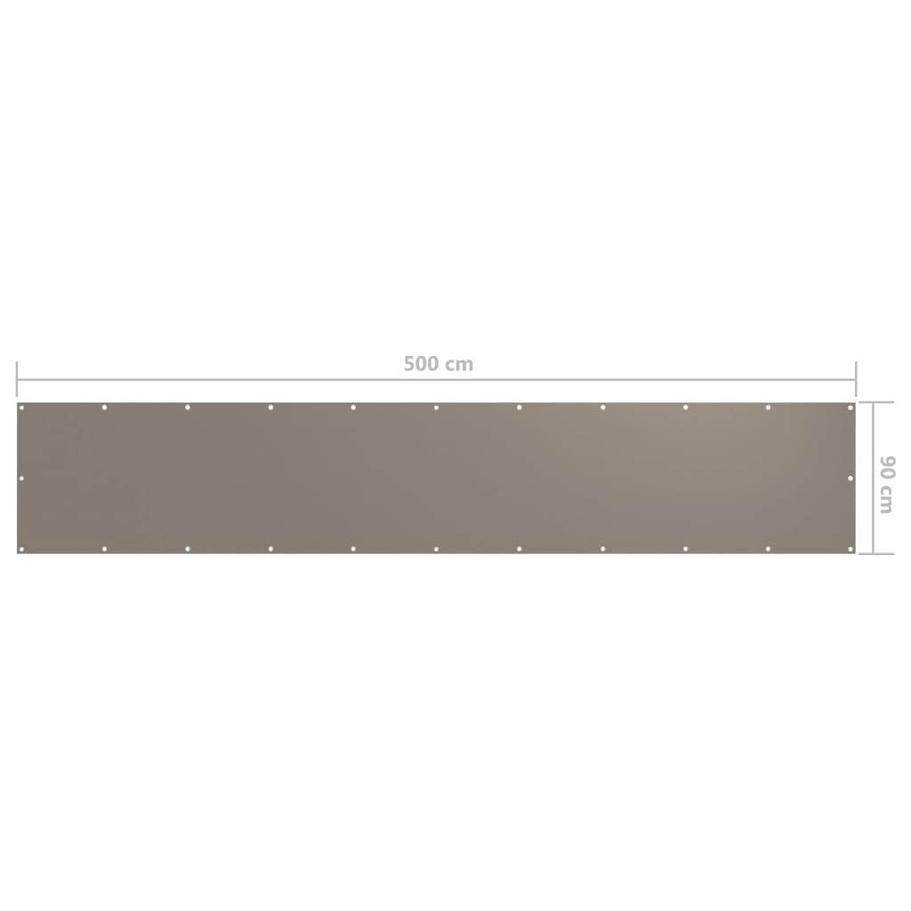 Paravento da Balcone Grigio Talpa 90x500 cm Tessuto Oxford Impermeabile