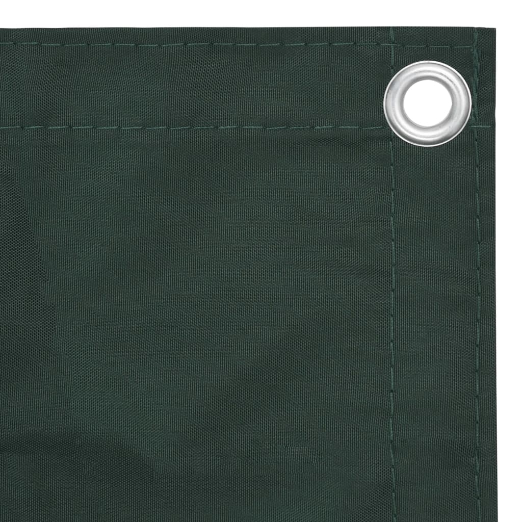 Paravento da Balcone Verde Scuro 75x600 cm Tessuto Oxford Impermeabile