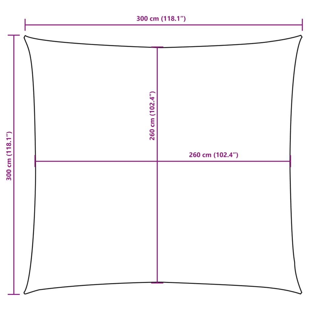 Vela Parasole in Tela Oxford Quadrata 3x3 m Antracite