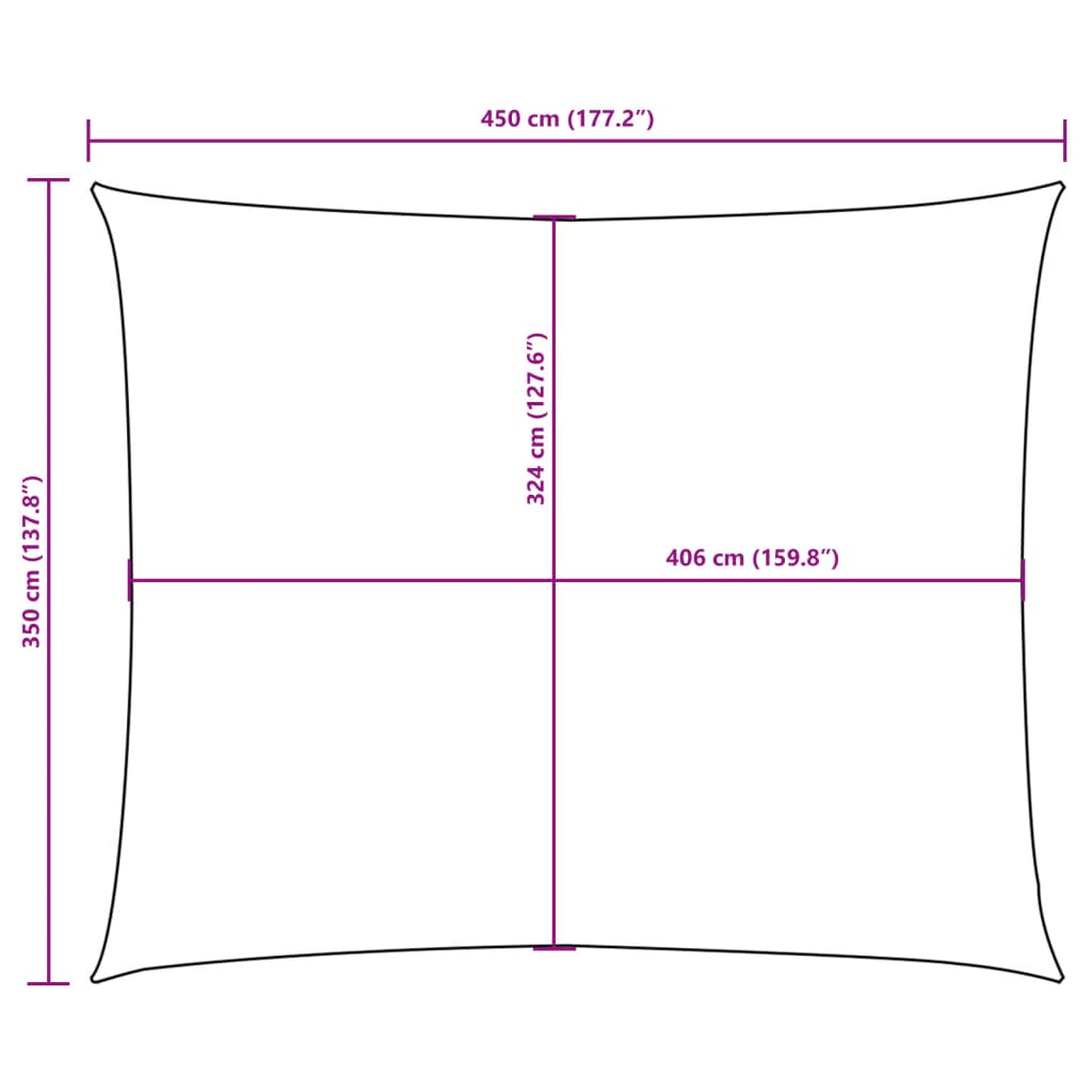 Parasole a Vela Oxford Rettangolare 3,5x4,5 m Antracite