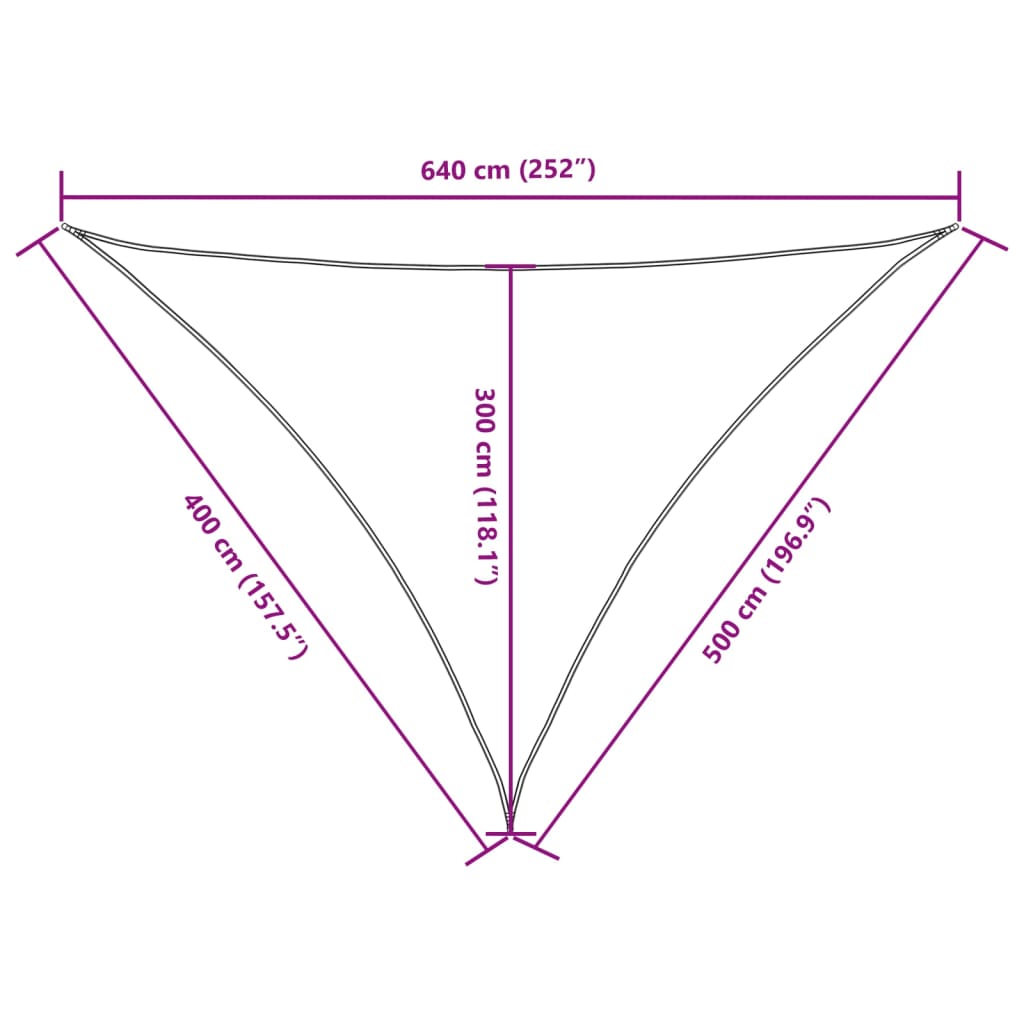 Parasole a Vela Triangolare Oxford 4x5x6,4 m Beige
