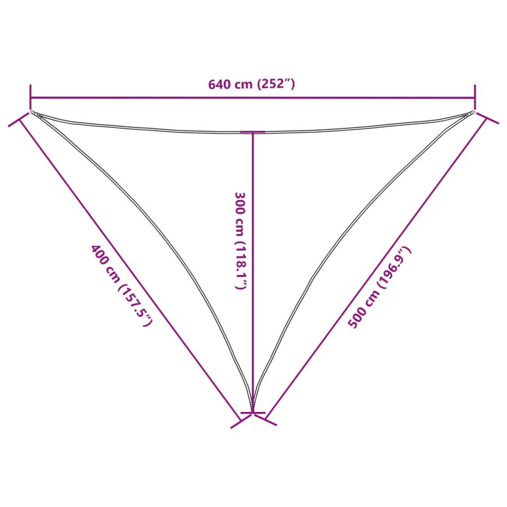 Parasole a Vela Triangolare Oxford 4x5x6,4 m Bianco