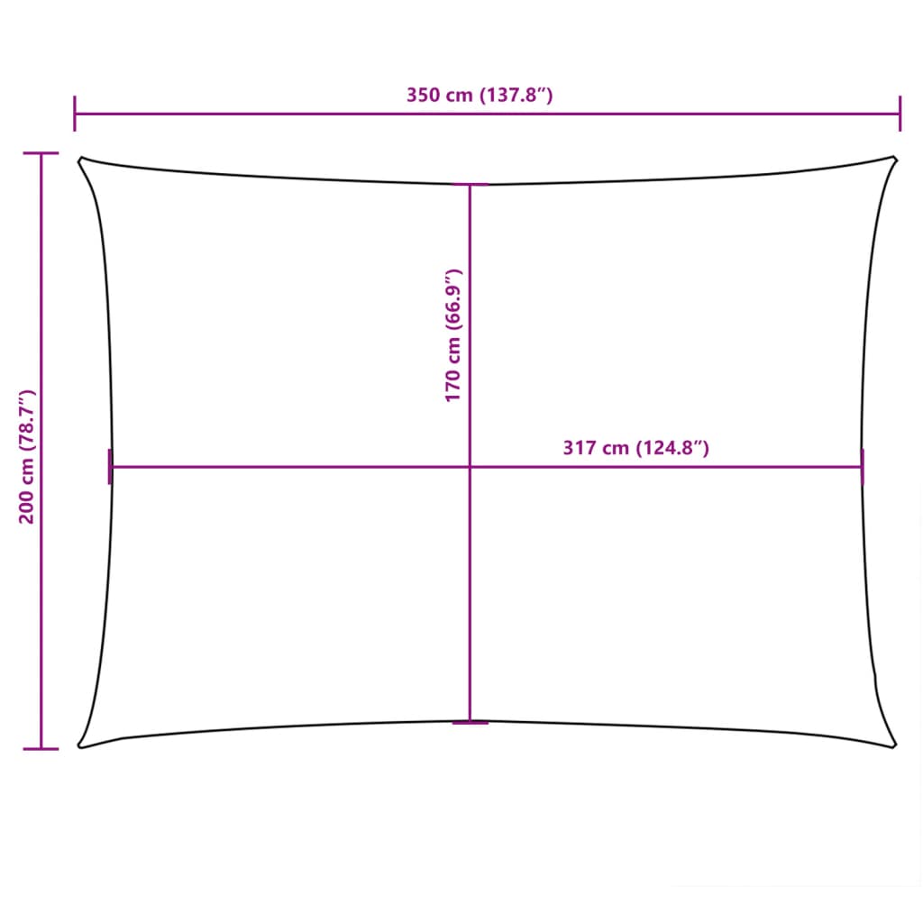 Parasole a Vela Oxford Rettangolare 2x3,5 m Grigio Talpa