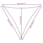 Parasole a Vela Oxford Triangolare 3,6x3,6x3,6 m Grigio Talpa