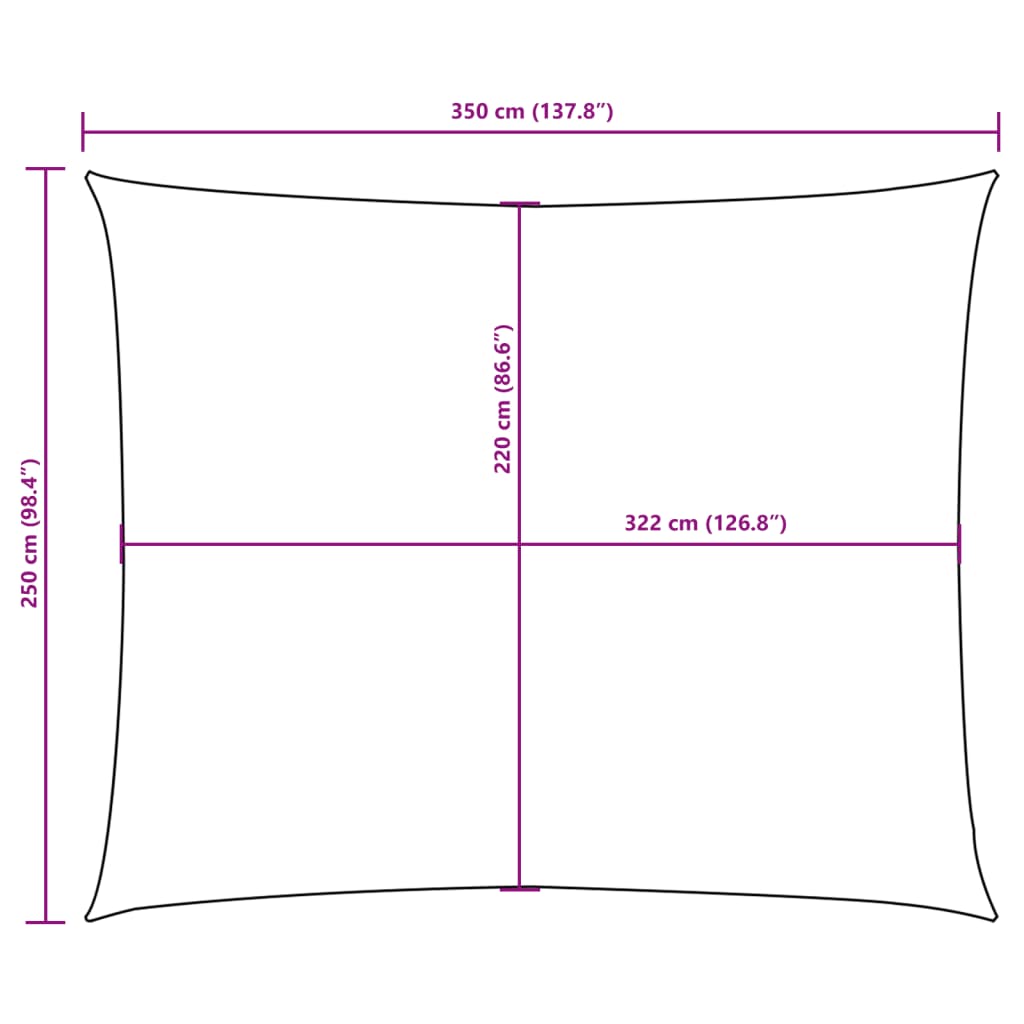 Parasole a Vela Oxford Rettangolare 2,5x3,5 m Verde Scuro