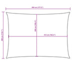 Parasole a Vela Oxford Rettangolare 3x4,5 m Verde Scuro