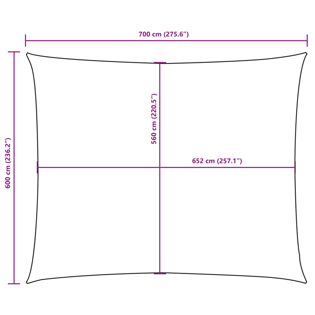 Parasole a Vela Oxford Rettangolare 6x7 m Blu
