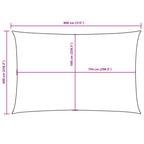 Parasole a Vela Oxford Rettangolare 6x8 m Blu