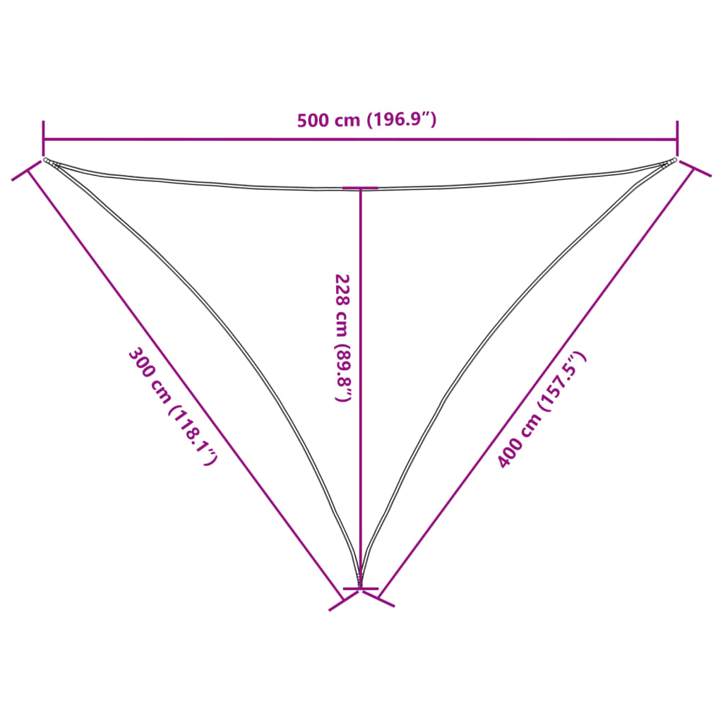 Parasole a Vela Triangolare Oxford 3x4x5 m Blu
