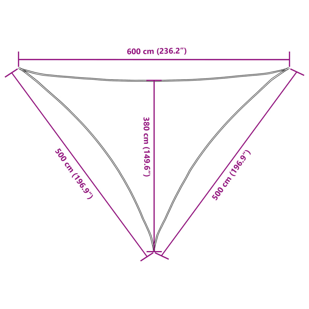 Parasole a Vela Triangolare Oxford 5x5x6 m Blu