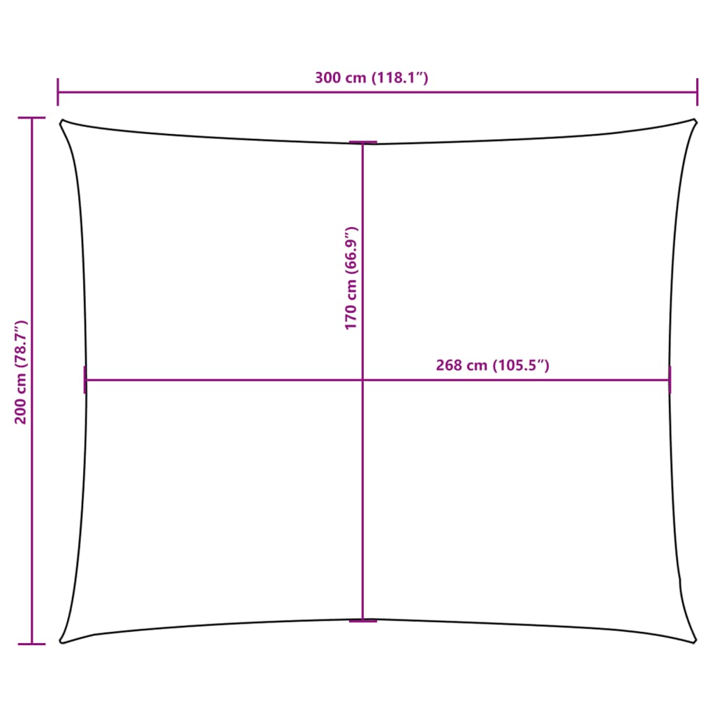 Parasole a Vela Oxford Rettangolare 2x3 m Rosso