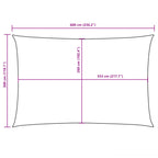 Parasole a Vela Oxford Rettangolare 3x6 m Gialla