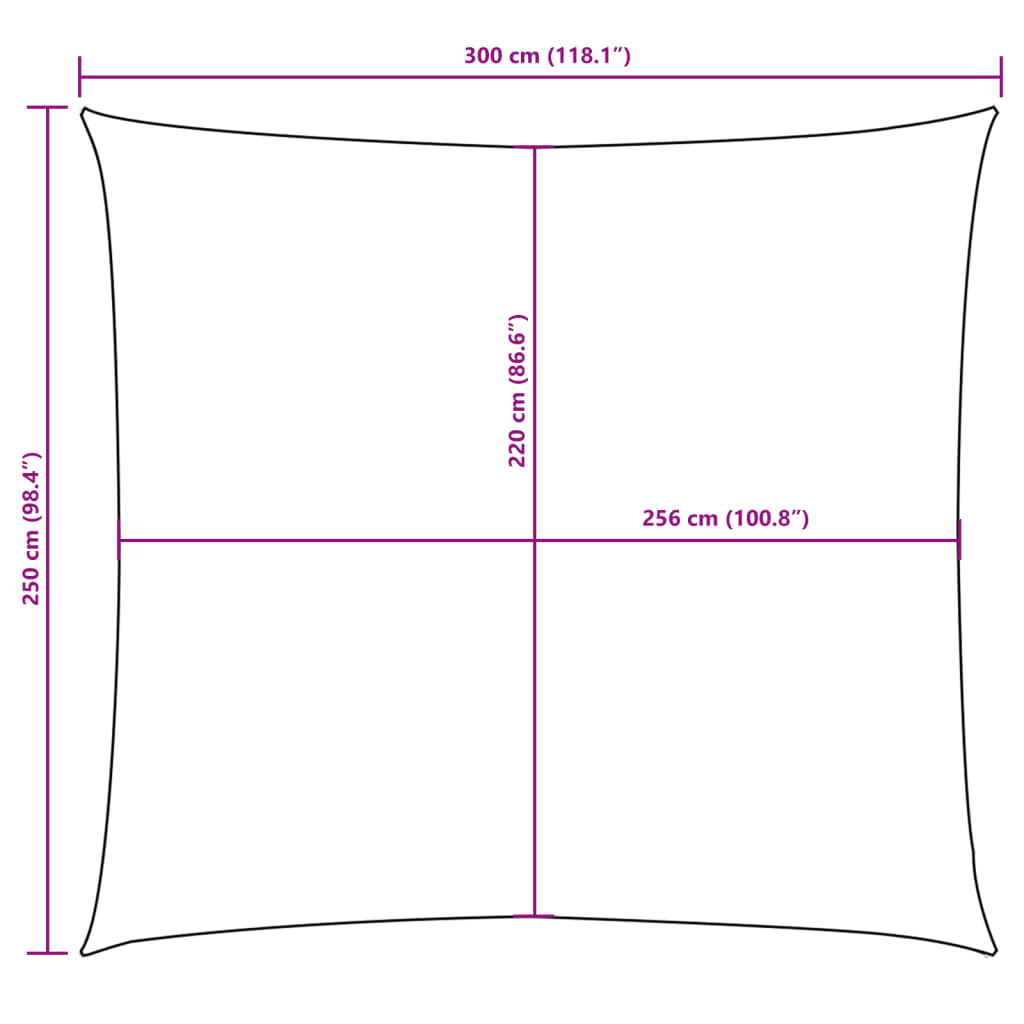 Parasole a Vela Rettangolare Oxford 2,5x3 m Rosso