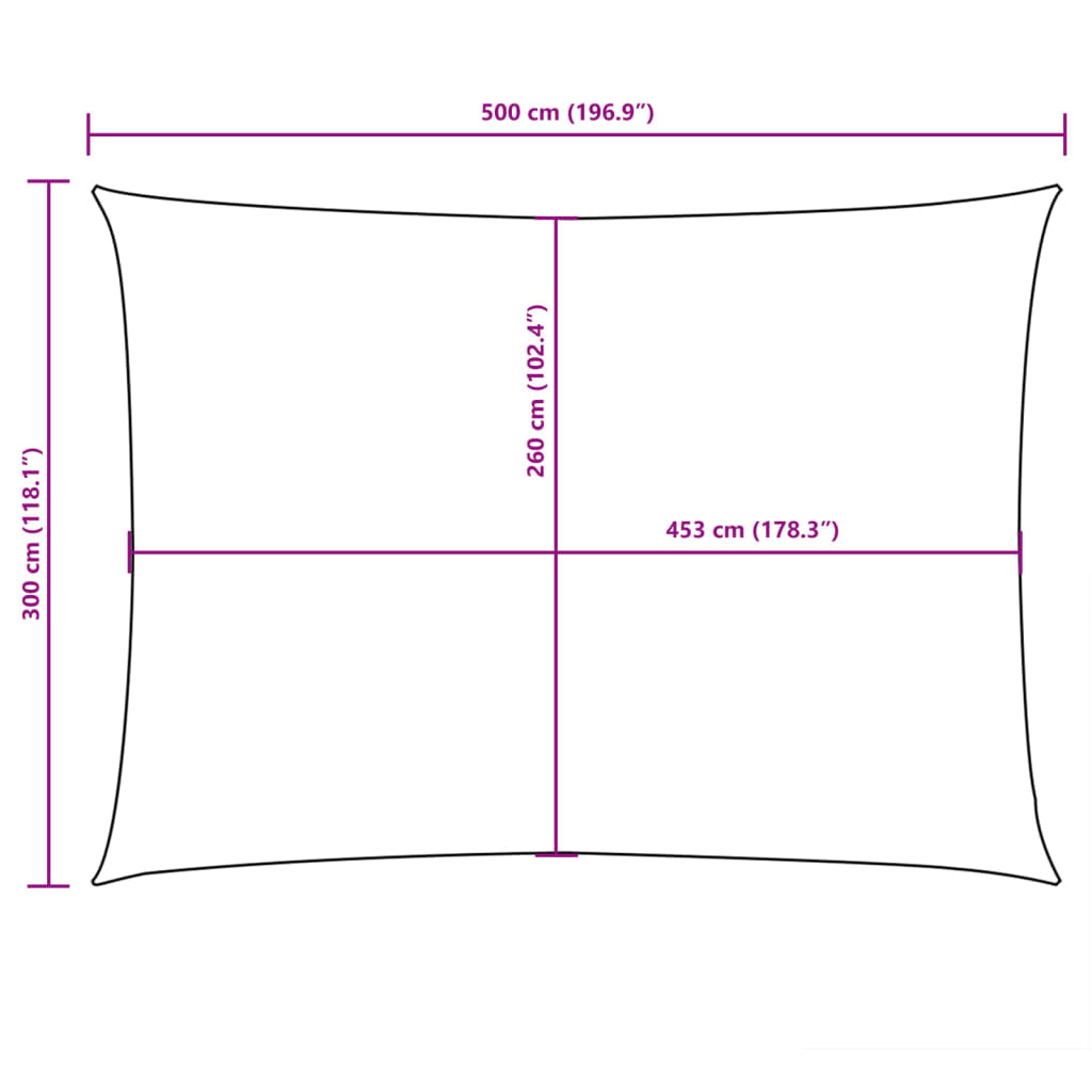 Parasole a Vela Oxford Rettangolare 3x6 m Rosso