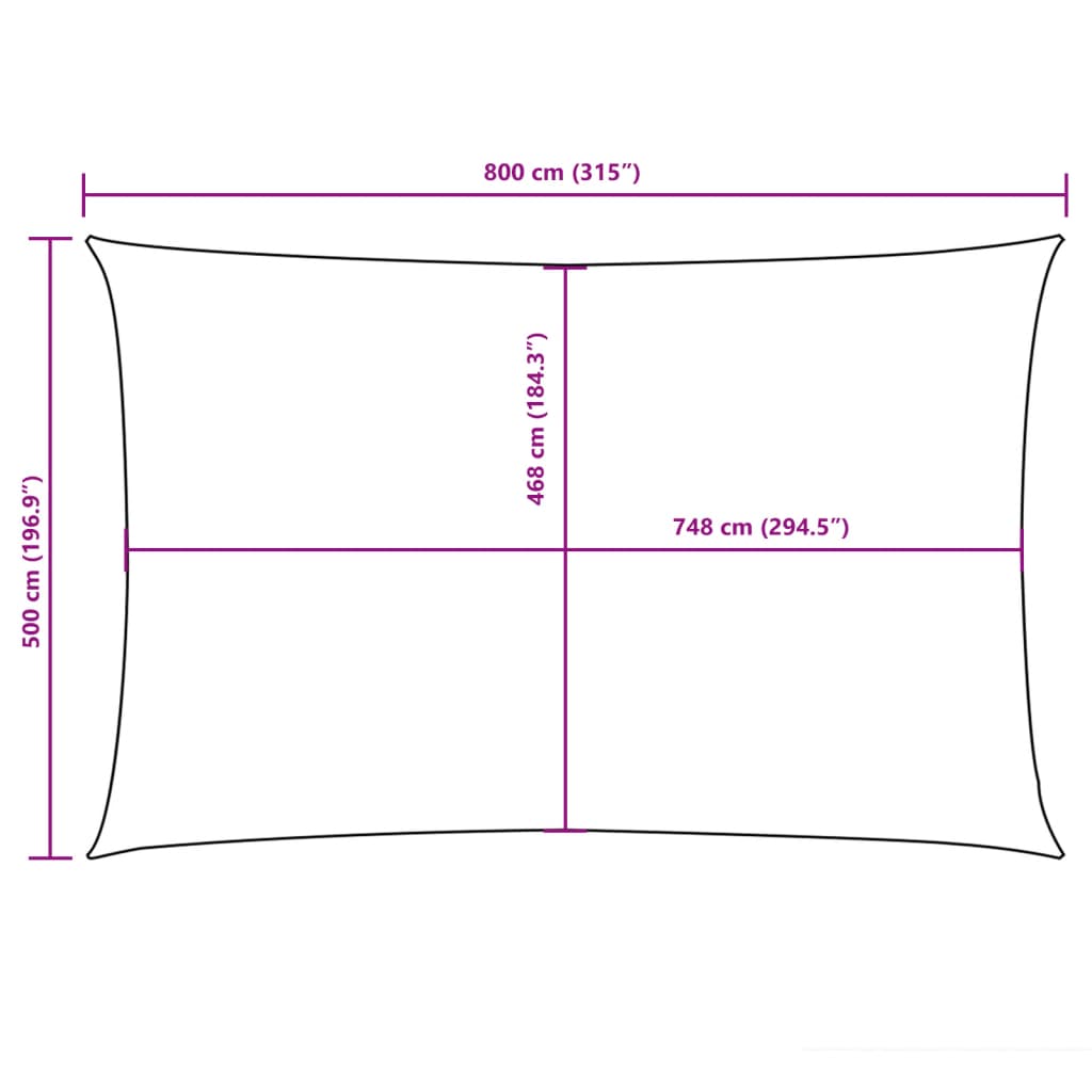 Parasole a Vela Oxford Rettangolare 5x8 m Arancione