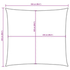 Vela Parasole in Tela Oxford Quadrata 2,5x2,5 m Nera