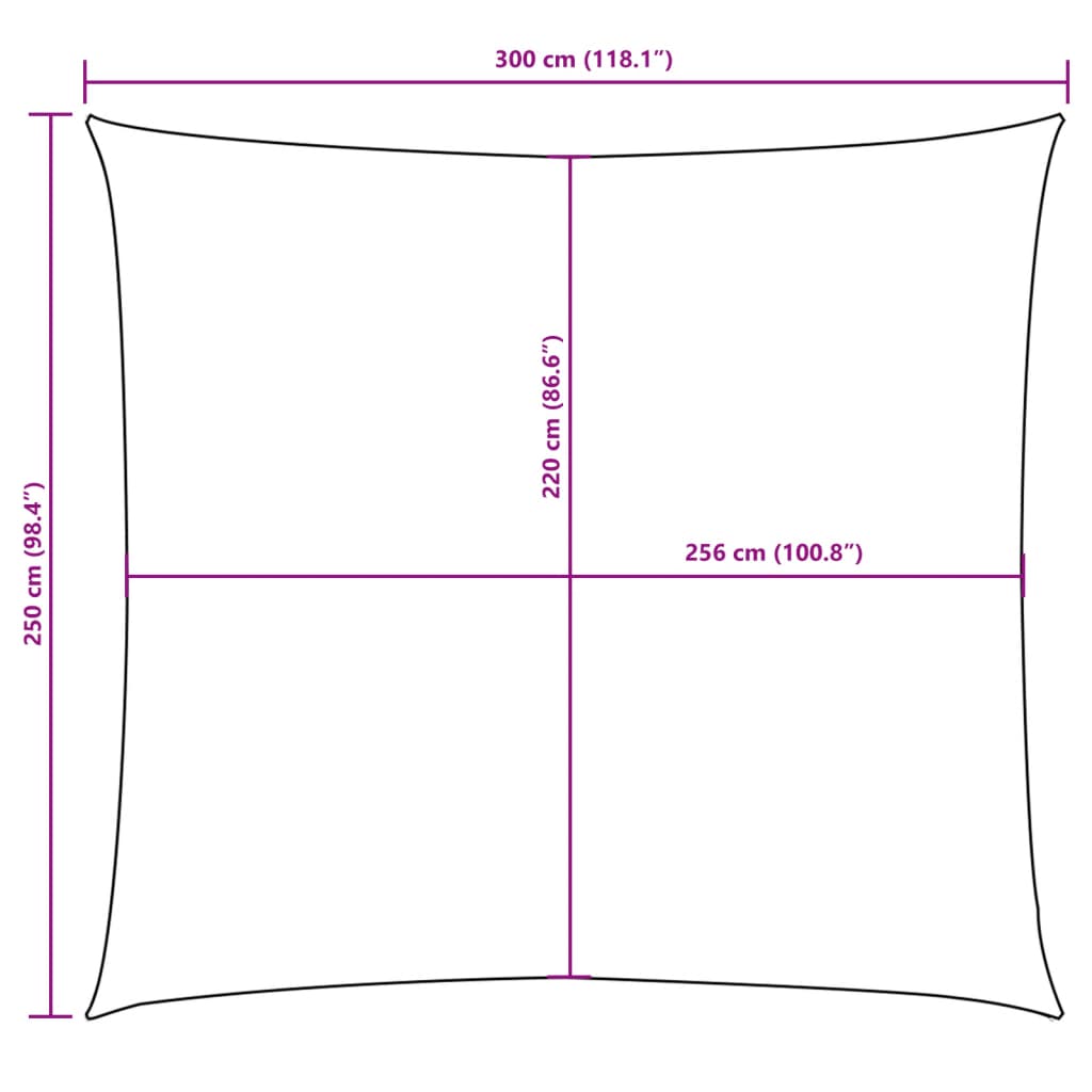 Parasole a Vela Oxford Rettangolare 2,5x3 m Nero