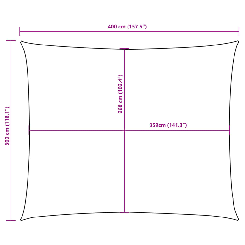 Parasole a Vela Oxford Rettangolare 3x4 m Nero