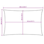 Parasole a Vela Oxford Rettangolare 3x6 m Nero
