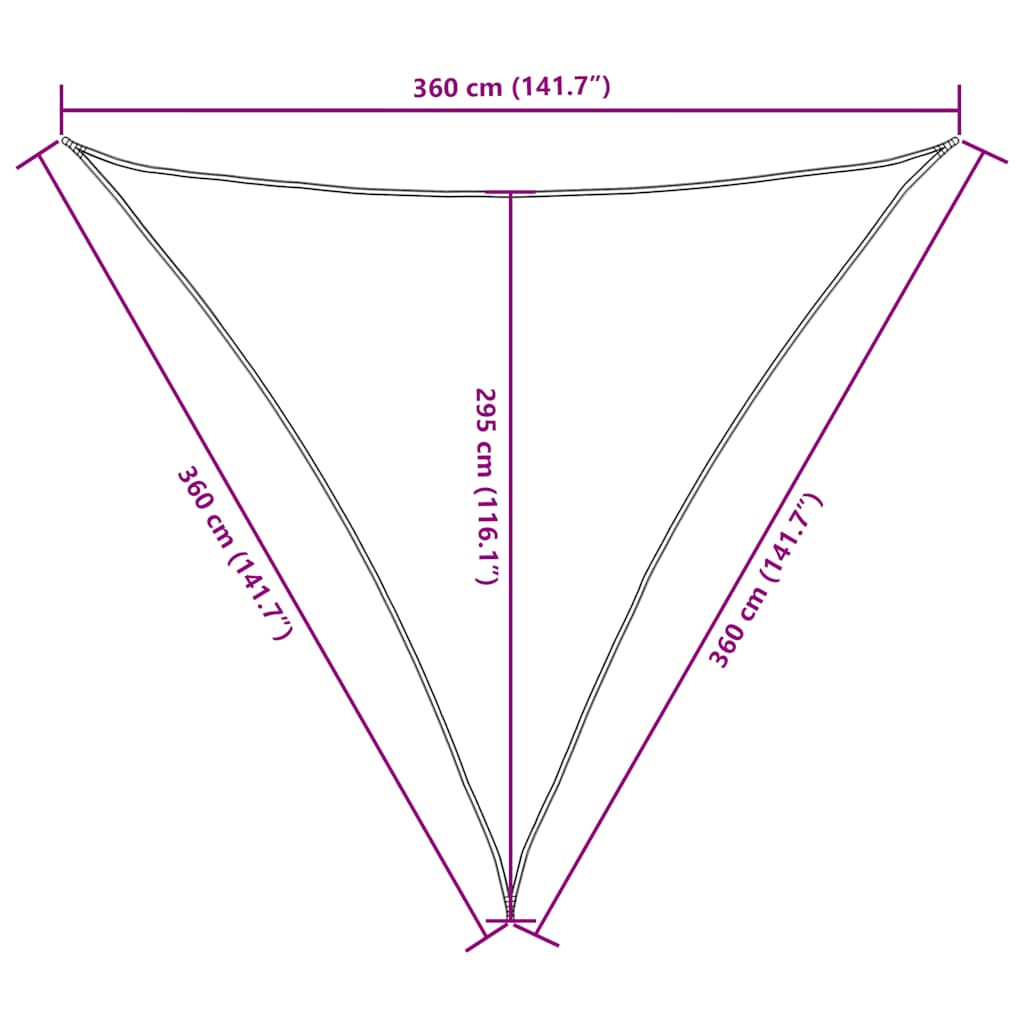 Parasole a Vela Triangolare Oxford 3,6x3,6x3,6 m Nero
