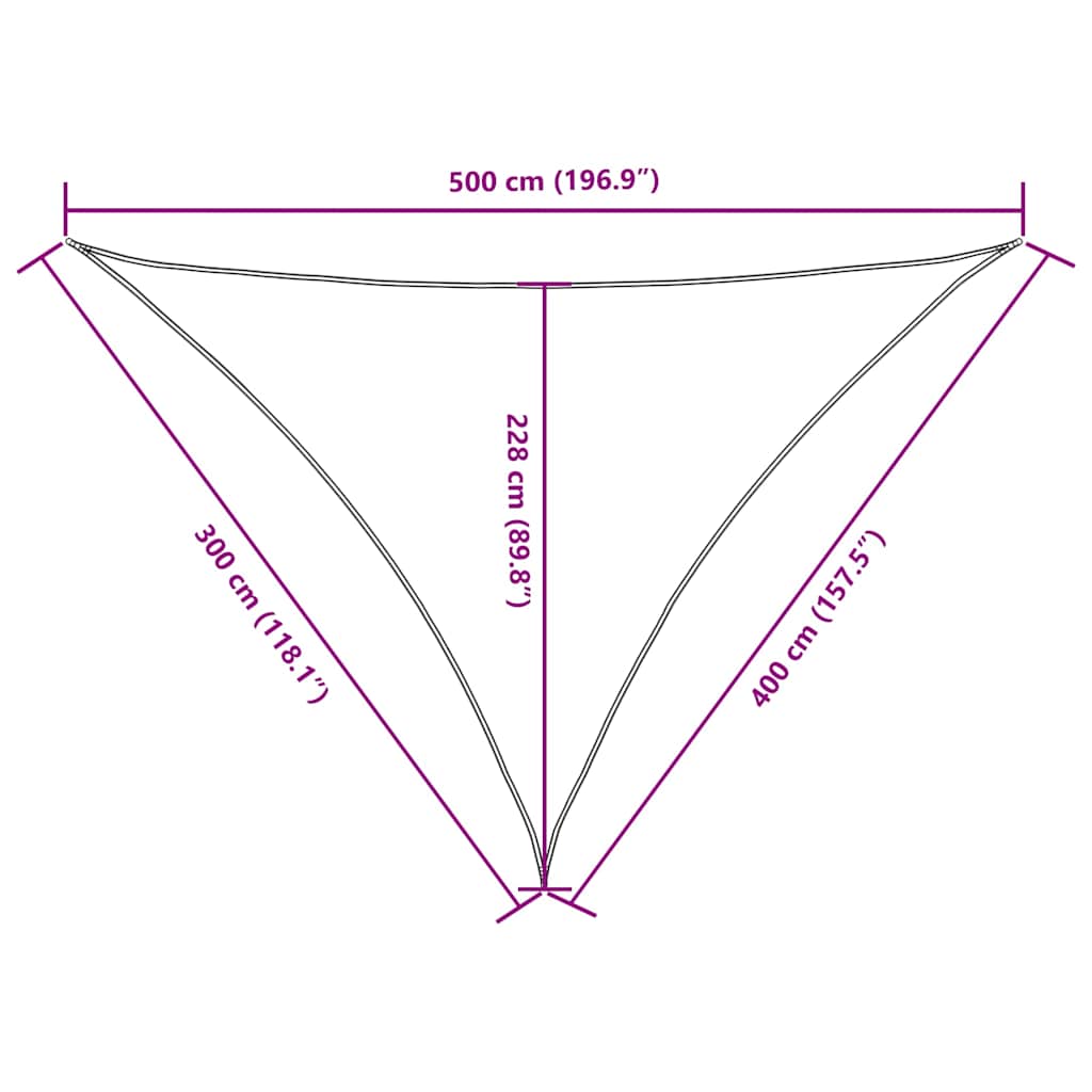 Parasole a Vela Oxford Triangolare 3x4x5 m Nero