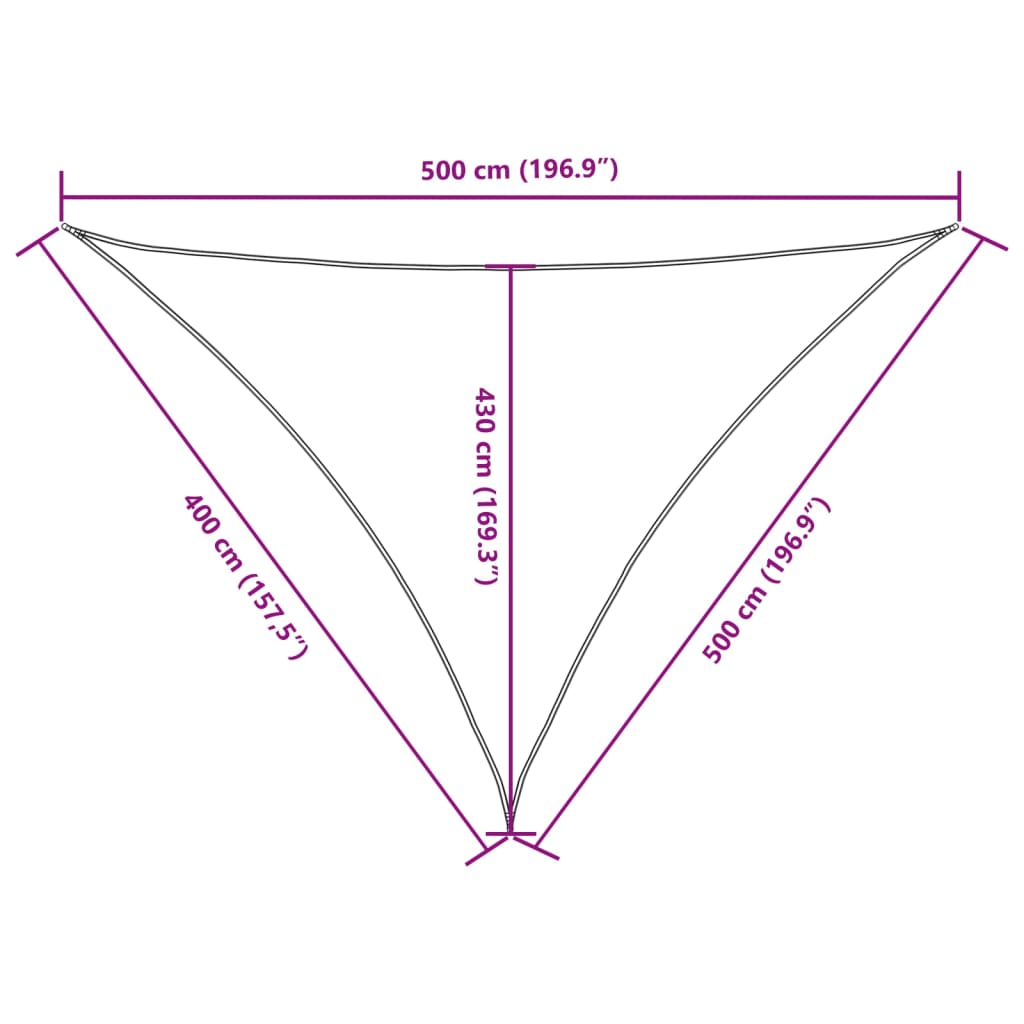 Parasole a Vela Triangolare Oxford 4x5x5 m Nero