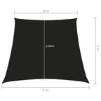Parasole a Vela Trapezio in Tela Oxford 2/4x3 m Nero