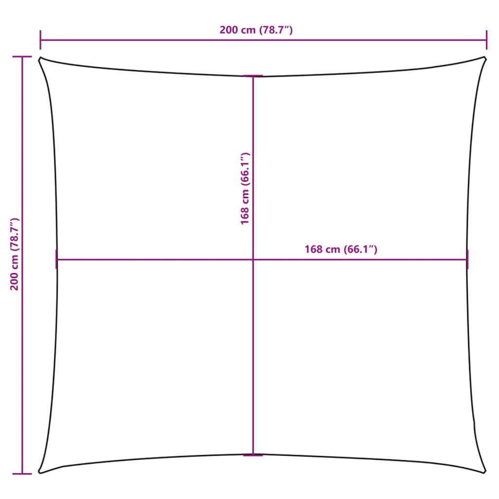 Vela Parasole in Tela Oxford Quadrata 2x2 m Marrone